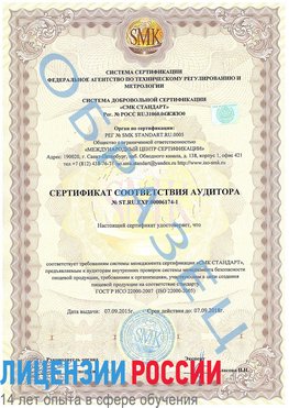 Образец сертификата соответствия аудитора №ST.RU.EXP.00006174-1 Владикавказ Сертификат ISO 22000